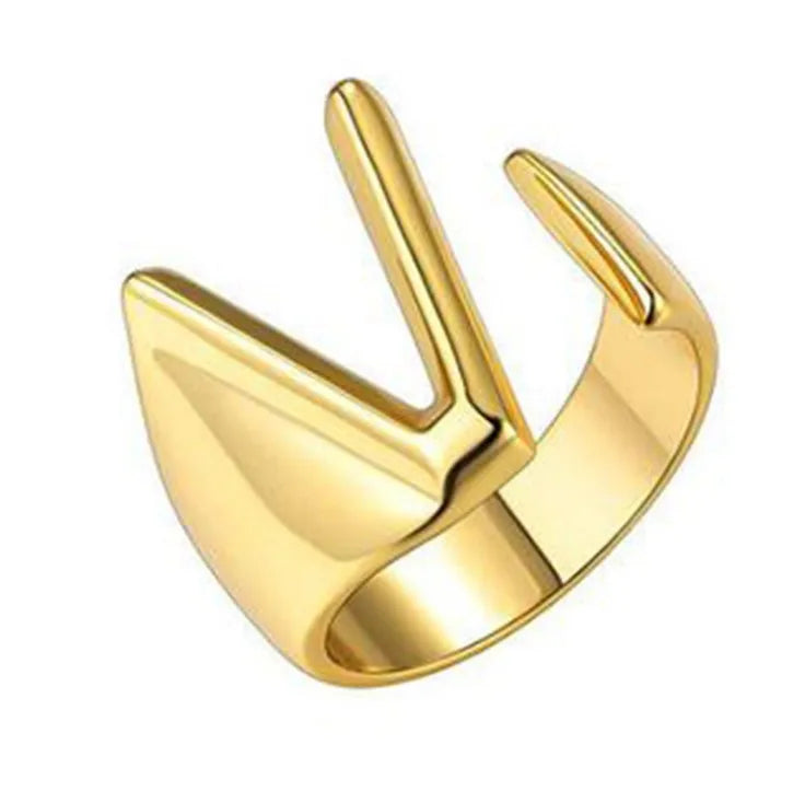 26 English Letter Ring Opening Adjustable Female Personality Internet Celebrity Ring Fashion Jewelry Couple Mother's Day Gift