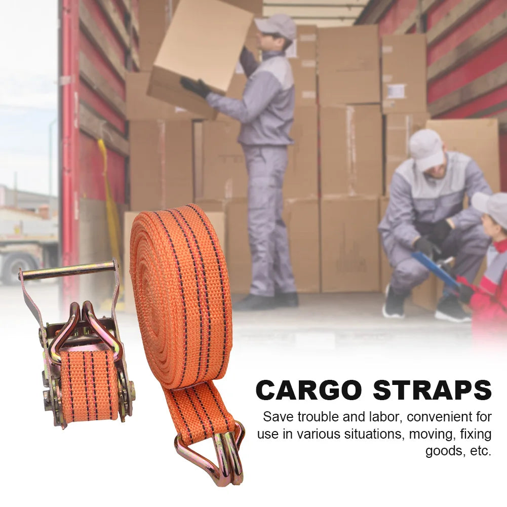 Heavy Duty Ratchet Tie Down Straps 3-10 Meter Long 40mm Wide Double Hook Lashing Belt for Truck Cargo Securing Transport Binding
