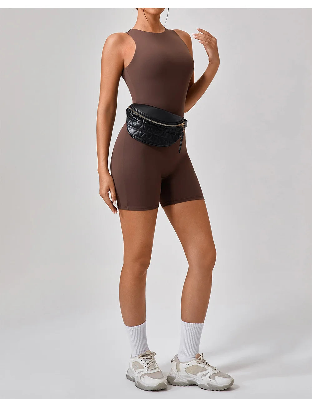 High Elastic Yoga Jumpsuit Women Black Tight Fitting Sport Set Sleeveless Fitness Seamless Slim Workout Running Short Rompers