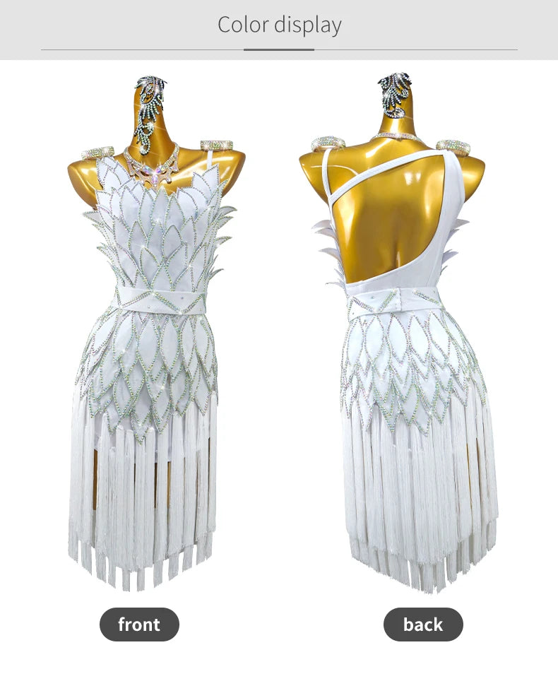 Womens Ballroom Dance Dress Dancewear Elegant Party Clothing 2025 Adult Costume Female Prom Fringed Skirt Girls Samba Stage Suit