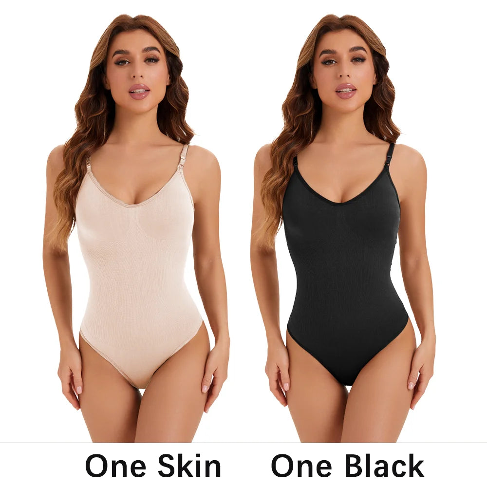 High Elastic Bodysuit for Women Tummy Control Shapewear Sexy Seamless Sculpting Thong Body Shaper Slimmer Slimming Black Tank