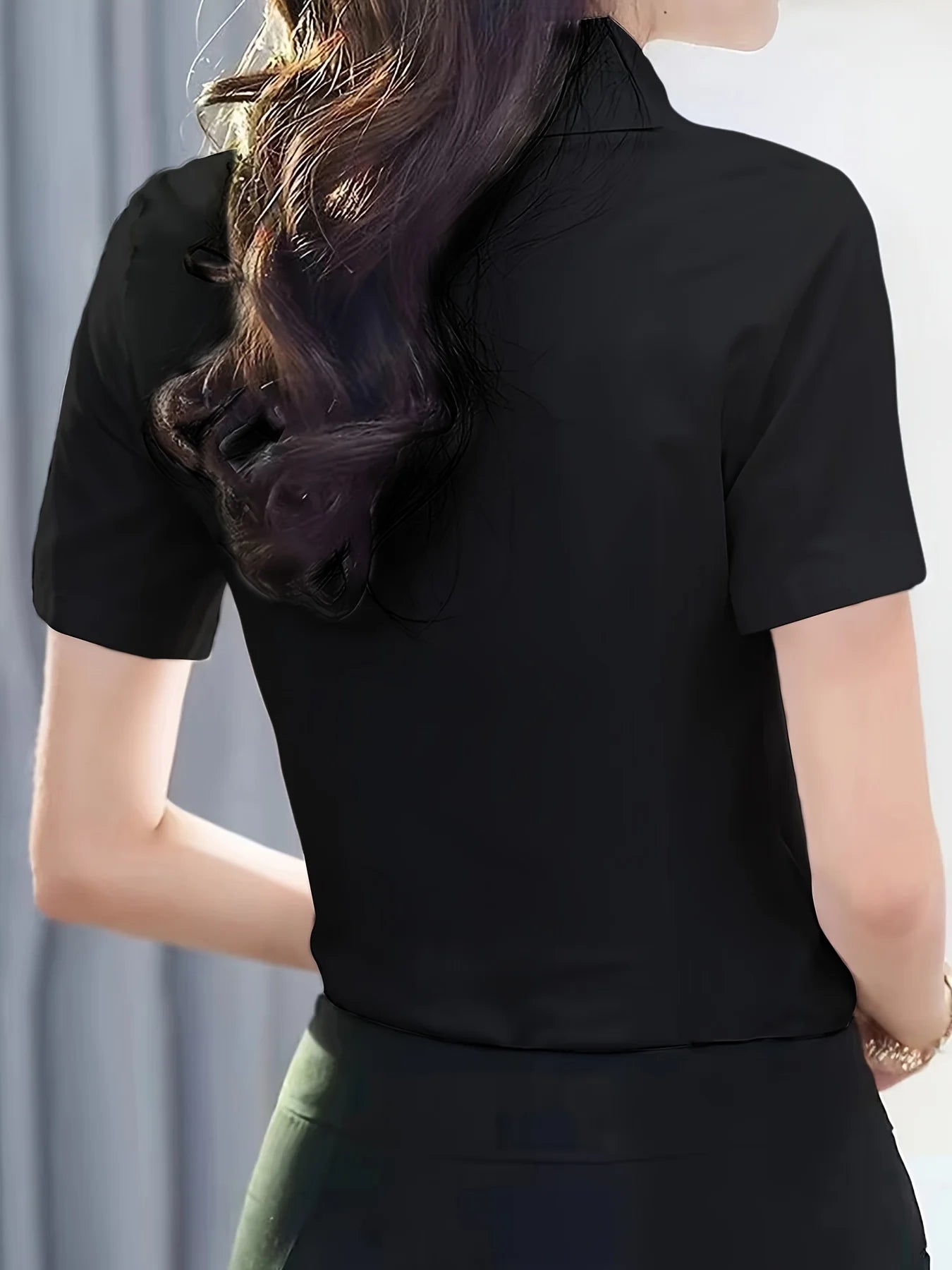 Short-Sleeve Shirts for Women 2025 Summer New Elegant Female Clothing Basic Formal Dress Shirt Blouse Women OL Solid Ladies Tops