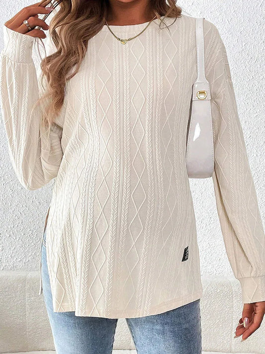 Pregnant Women Clothing Tees Maternity Clothes Pregnant Women Wear Round Neck Long Sleeve Monochrome Daily Leisure T-shirt