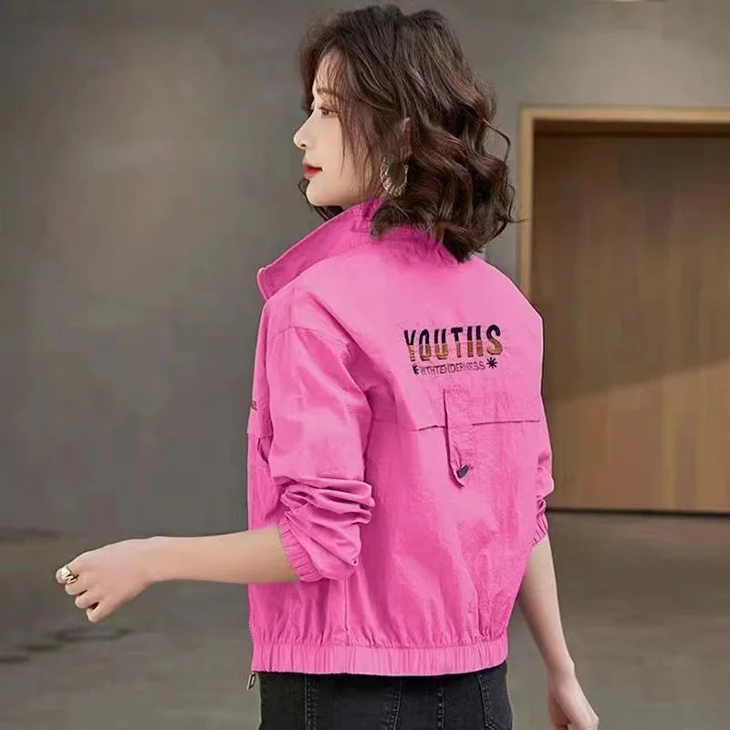 Sunscreen Coat Women's Summer Outerwear Breathable Joker UV Protection Sun-Protective Clothing Jacket Thin 2024 New Female Tops