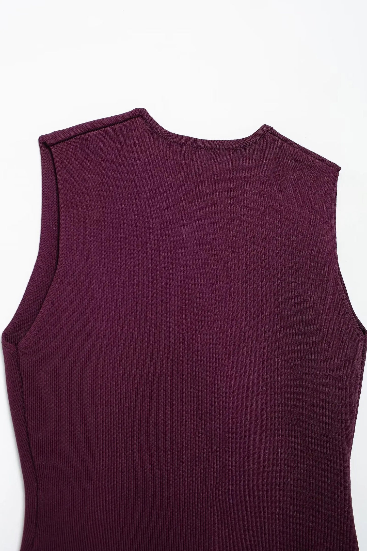 HH 2025 Women Skirt Set Wine Red Knitted V-Neck Sleeveless Slim Vest +Solid High Waist Zipper Patchwork Long Skirt Street