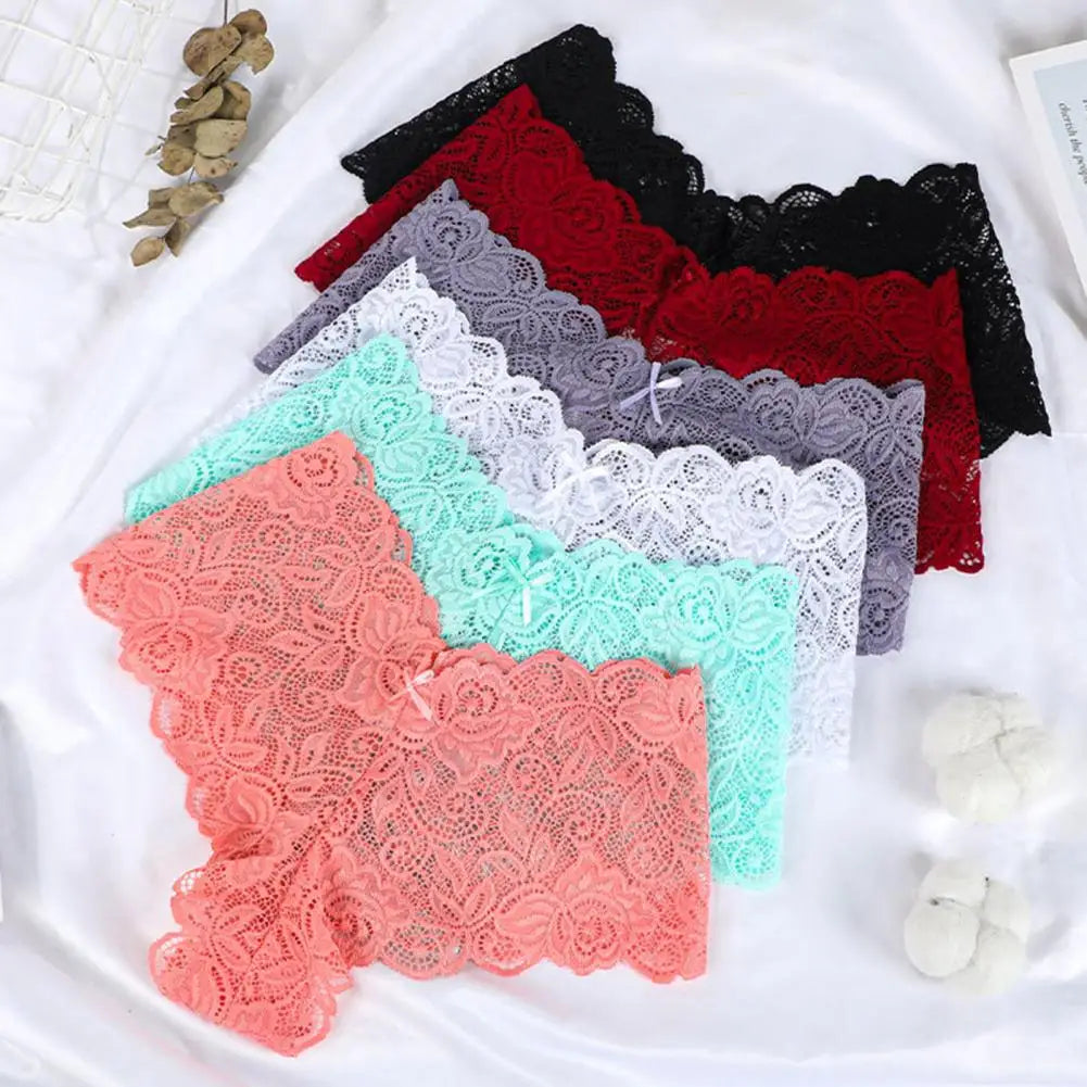 Women's Panties Floral Lace Low Waist Briefs Stretchy Sexy Breathable Underpants For Girls Daily Wear And Sleep 여성 속옷