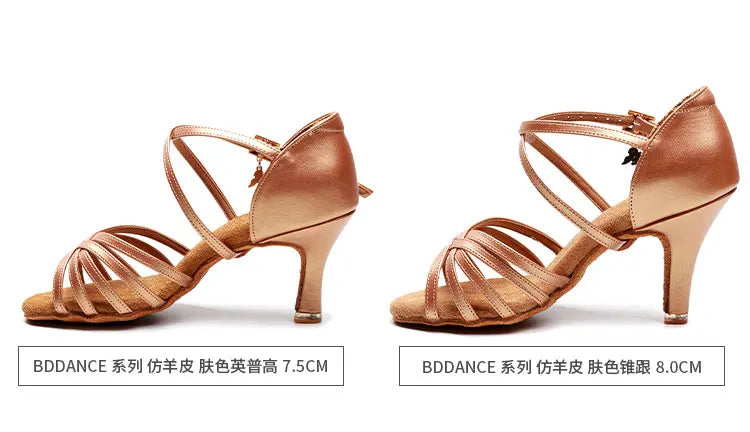 BD Latin Dance Shoes Authentic Female Soft-Soled Dancing Professional National Standard BDSALSA 216 Ballroom FREE BAG BDDANCE