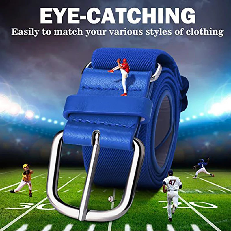 Baseball Belt Men's Belt Club Leisure Elastic Belt Sports Girl Softball Metal Buckle Elastic Belt