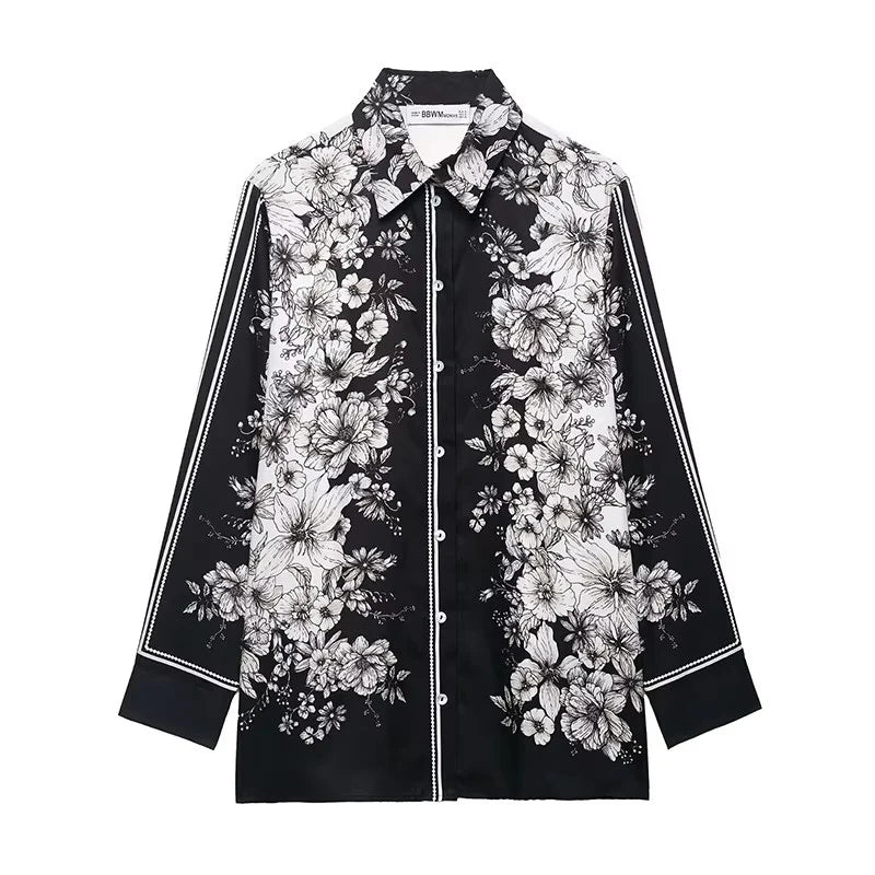 Chic Elegant Pants Set Women's 2 Pieces 2025 New Fashion Printed Shirt Top + Trousers Casual Sets Two Piece Woman Outfits