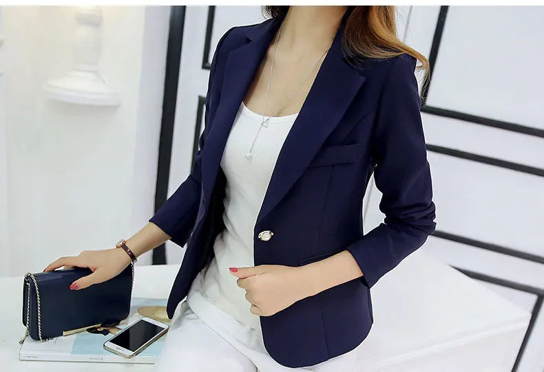 Women Blazer 2022 Formal Blazers Lady Office Work Suit Pockets Jackets Coat Slim Grey Women Blazer Femme Jackets Femme NS5261