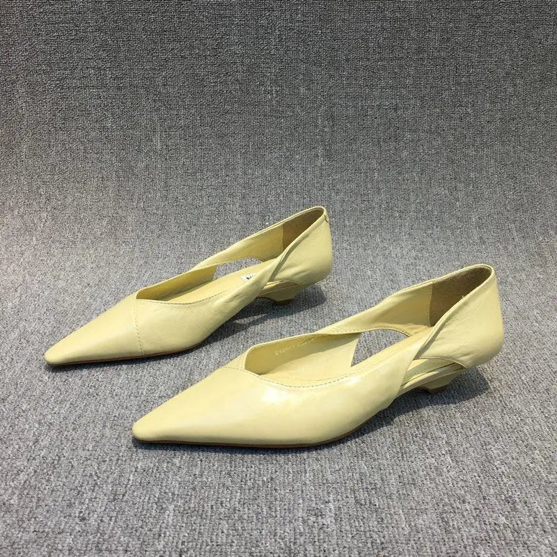 Shoes for Woman 2025 Comfortable Women's Summer Footwear Moccasins Blue Low Heel Elegant Pointed Toe High Quality Popular Young