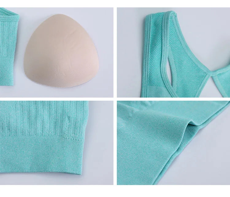 Women Sport Bras Yoga Shirt Fitness Running Vest Underwear Padded Bra Crop Sports Workout Top Wireless Push Up Brassiere New