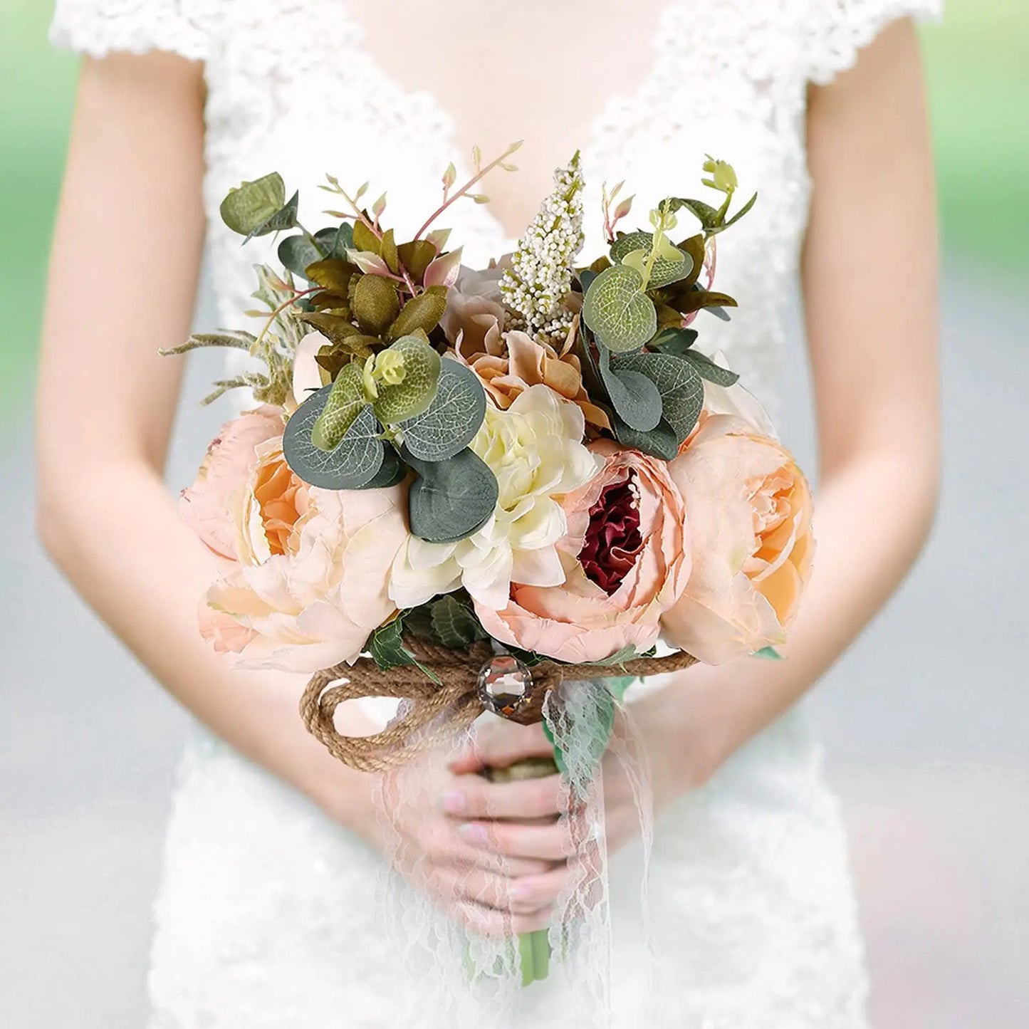 30CM Wedding Decoration Bridal Holding Flowers Artificial Roses Bundle Home Decoration Photography Props Silk Flowers