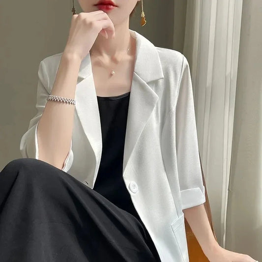 Women's Suit 2025 Spring Autumn High Quality Temperament Slim Ladies Outwear Design Sense Ladies Coat