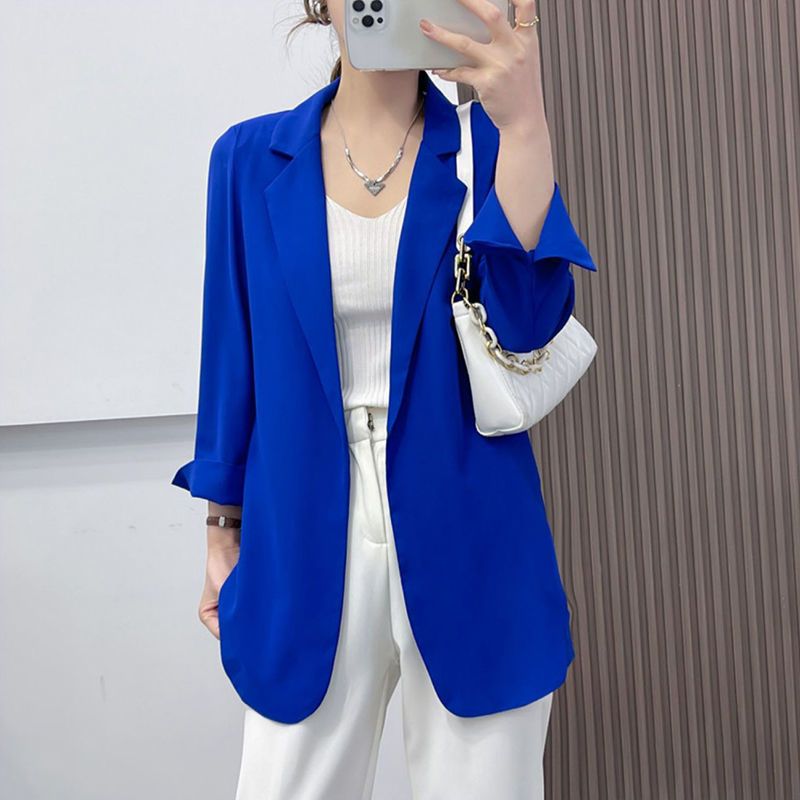 Purple Blazers Jacket for Women Fall Outfits Korean Long Trend Clothing Casual Women's Blazer Suits Tailoring 2024 Spring Coats