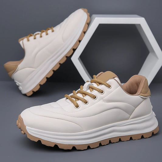 2025 New High-Quality Casual Sports Shoes With Breathable Leather Surface Anti Slip Soft Sole Round Toe Sports Shoes 38-44