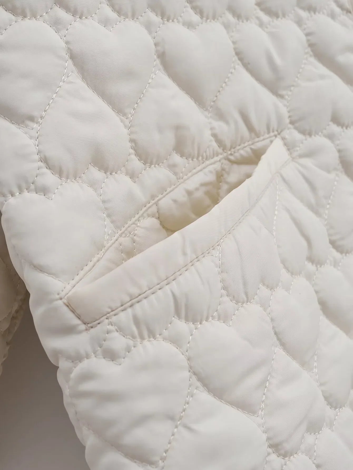 Women's outerwear 2025 heart-shaped quilted cotton jacket women's Korean round neck jacket cotton jacket