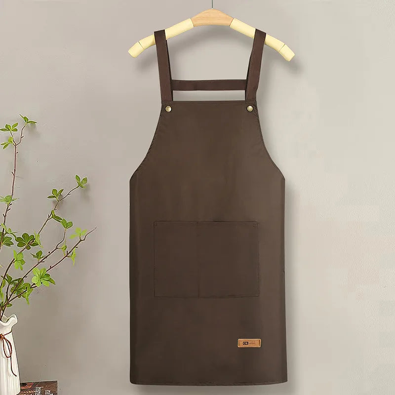 Kitchen Cooking Apron - Unisex Cute Adjustable Waterproof Canvas Aprons, Ideal for Chefs, Servers & Gifts