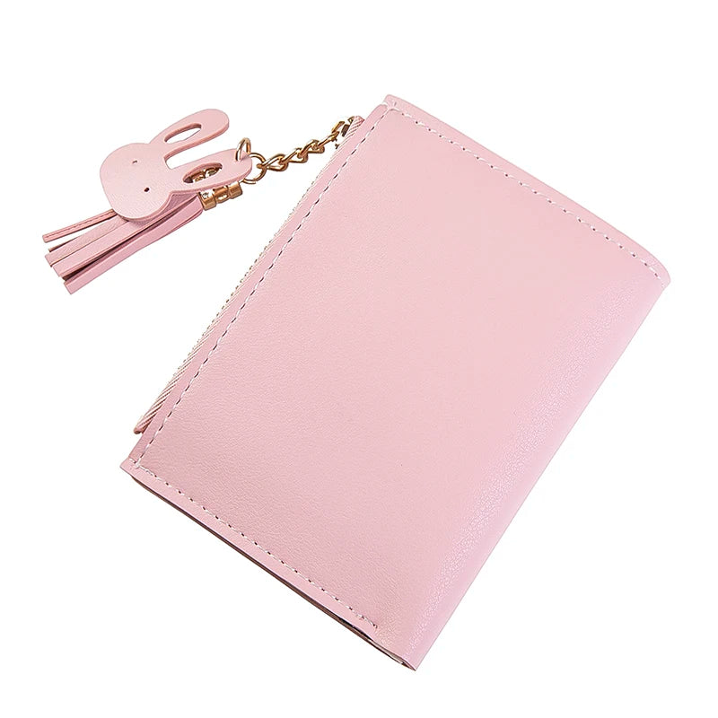Women Fashion Wallets Zipper Coin Purse Ladies Short Purses Handbags Women Clutch Credit Cards Holder PU Leather Billfold Wallet