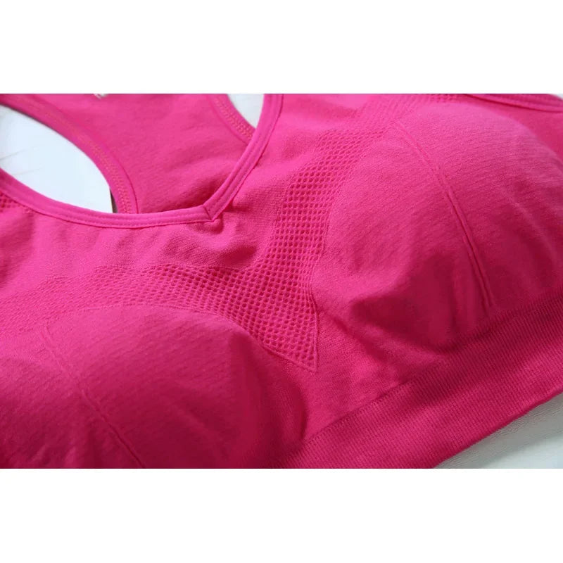 Women Sports Bra Top Push Up Fitness Bra Underwear Sport Tops Breathable Running Vest Gym Active Bras Seamless Yoga Bra