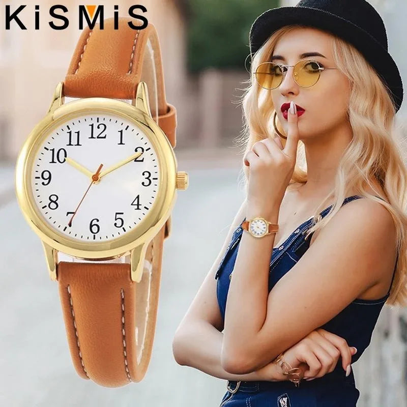 Women Quartz Watch Fashion Simple Dial Thin Bracelet Easy to Read Numerals Ladies Wristwatch Casual Stylish Watch for Women