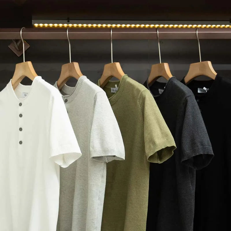 Sweater for Men Pullovers Old Money Man Knitwear Short Sleeve Knit Jumpers Solid Cotton High End Casual Vintage Sweaters 2025