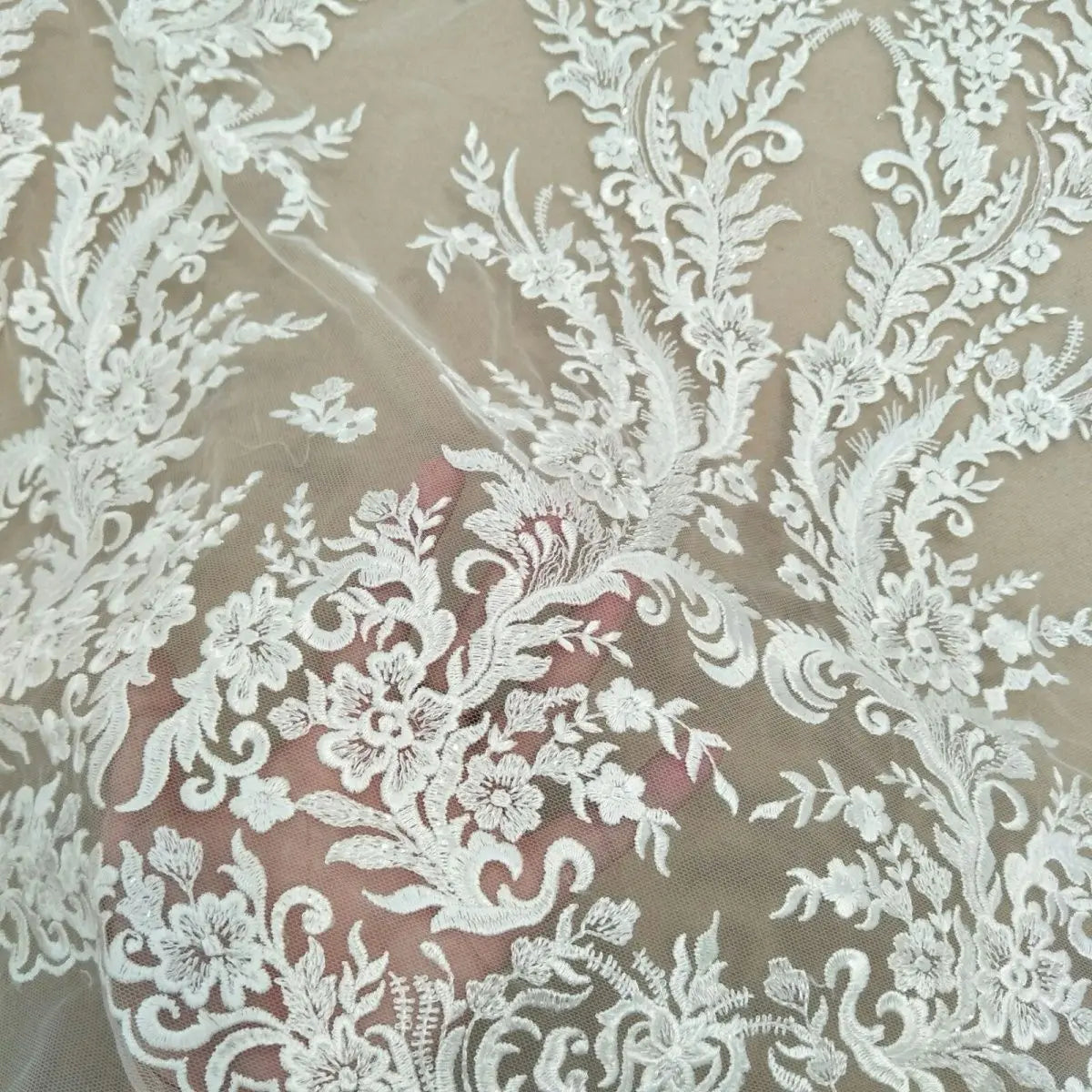 Curtain Fabric Embroidery Wedding Dress Handmade DIY Decorative Bridal Lace Fabric