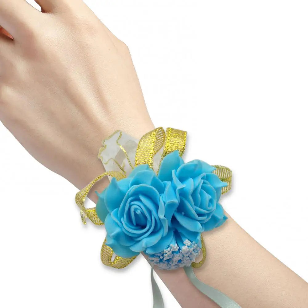 Rose Flowers Bridal Bridesmaid Wrist Corsage Wedding Party Ribbon Bracelet wedding decoration