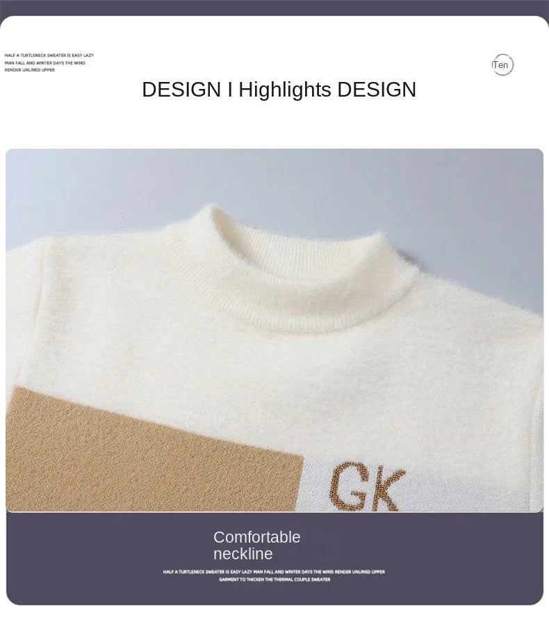 Sweater Men's Autumn/winter Crewneck Bottom Knit Men's Soft Waxy Thermal Top Men's Sweater Jumper Comfortable Stylish