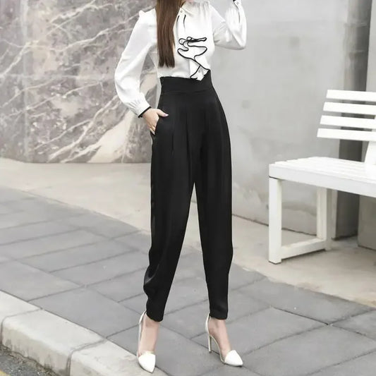 Trousers for Woman Pencil Solid Clothing Black Women's Pants High Waist Y2k Streetwear Autumn Cotton Elastic G Classic Quality