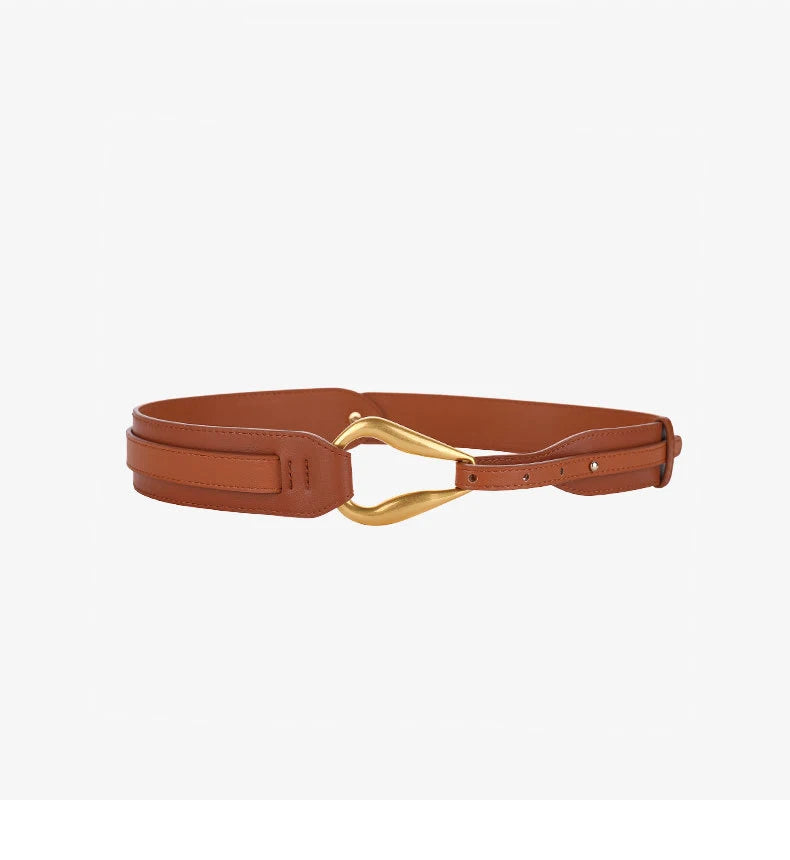 Belt Woman for Dress Brand Leather Luxury Designer Women Suit Outerwear Western Elegant Belt for Women's SweaterCoat Accessories