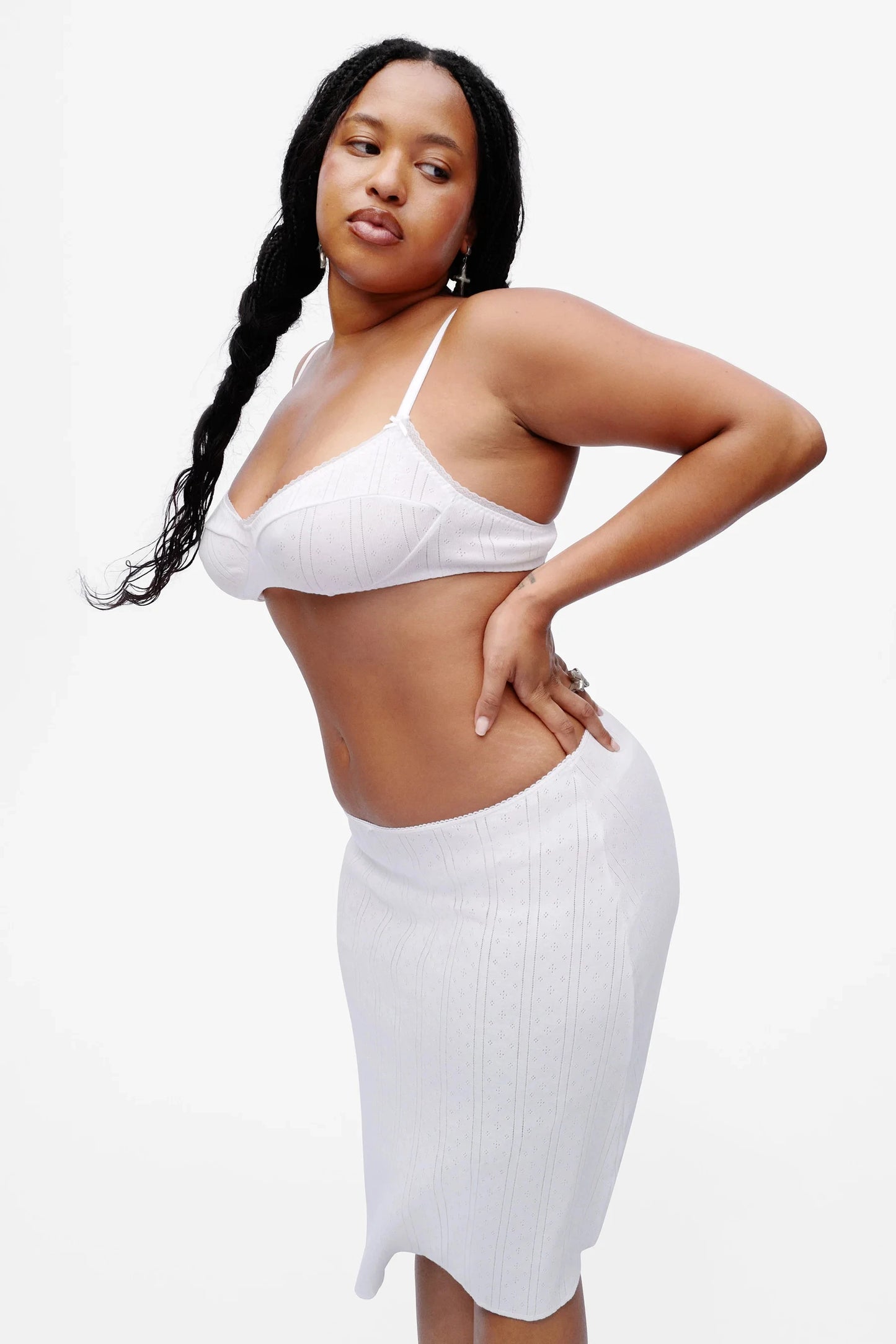 COUCOU The Slip Skirt Black and White