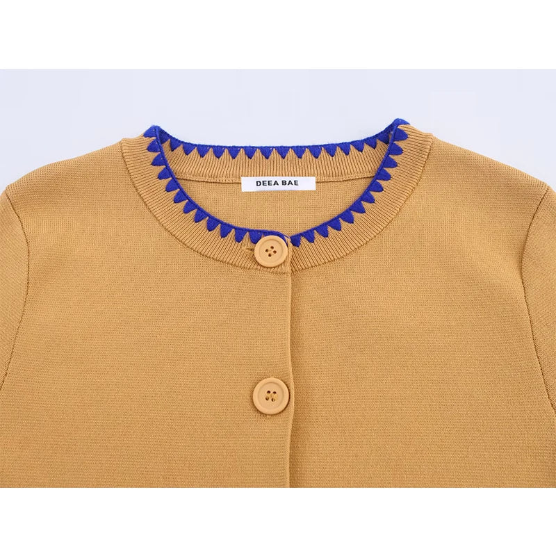 Sweater Jacket Autumn Women's 2025 New Embroidery Elegant Slim Long Sleeve Women Sweater Cardigan Chic Young Joker Knit Sweater