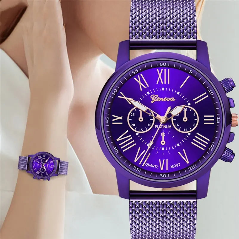 2020 Geneva Women Wristwatches Fashion Luxury Purple Watches Casual Ladies Watches Female Clock Reloj Mujer Relogio Feminino