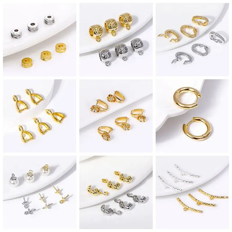 Wholesale 18K Gold Plated Brass 6/8/10/12MM Round Twist Closed Ring Connectors Accessories For DIY Jewelry Making Supplies