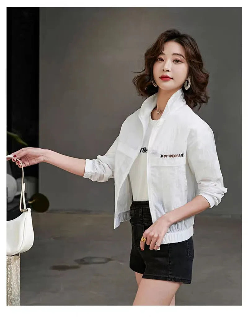 Sunscreen Coat Women's Summer Outerwear Breathable Joker UV Protection Sun-Protective Clothing Jacket Thin 2024 New Female Tops