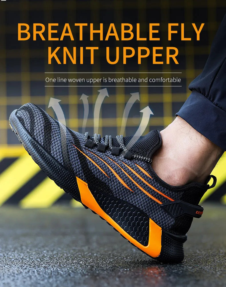 Men Work Safety Shoes Anti-puncture Working Sneakers Male Indestructible Work Shoes Men Boots Lightweight Men Shoes Safety Boots