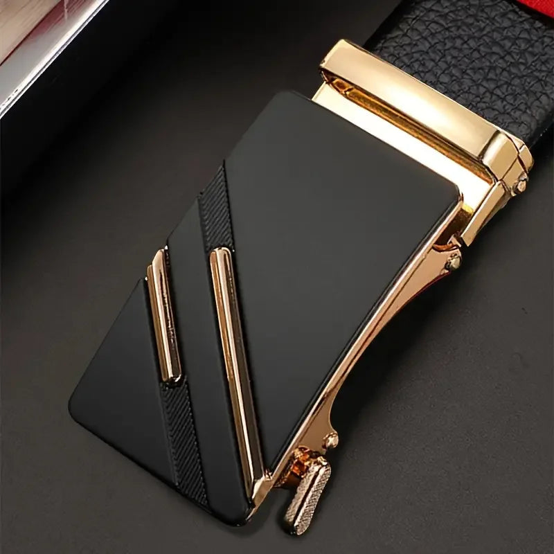 Men belt Leather Belt Metal Alloy Automatic Buckle Brand Luxury Design Waist Belts for Men Strap Male
