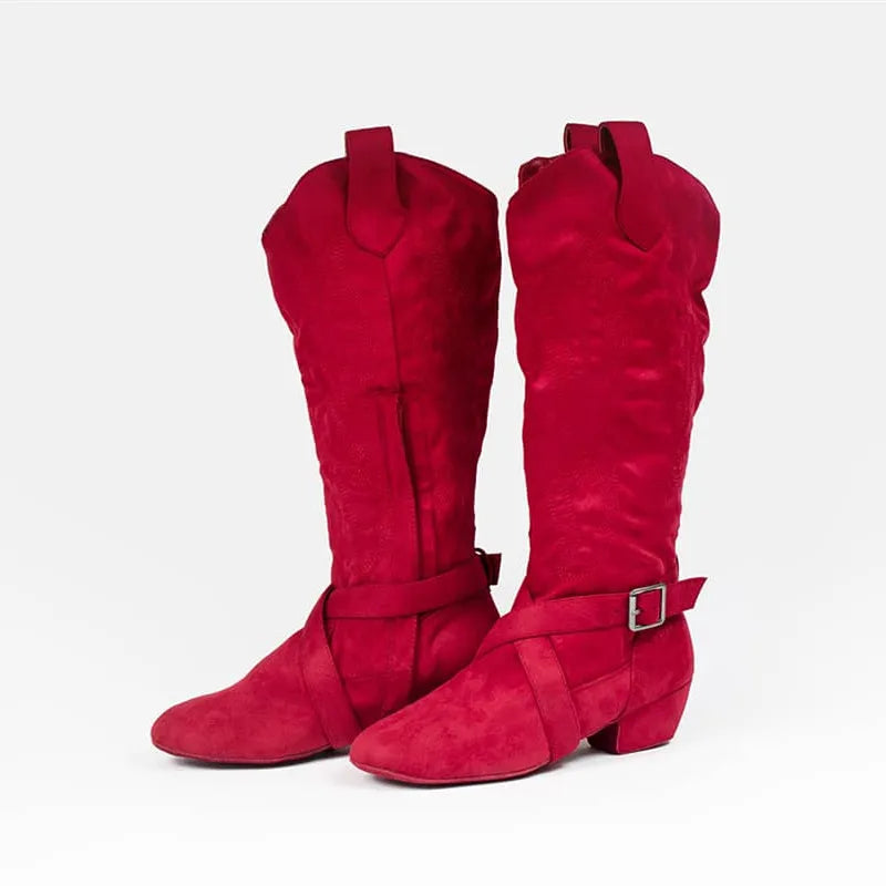 Practice New Latin Dance Boots Brown Plating Soft Latin Salsa Ballroom Party Dancing Shoes Comfortable Sport Dance Boots Shoes