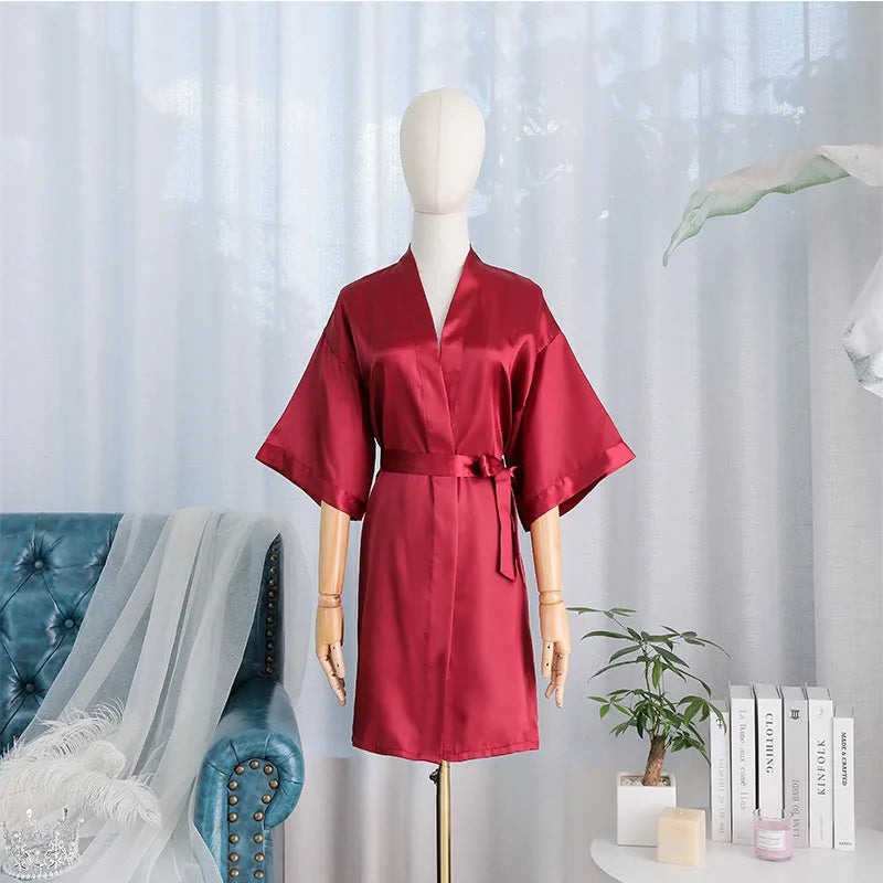 Kimono Robe Bride Bridesmaid Wedding Bathrobe Casual Women Sleepwear Nightgown Embroidery Letter Home Clothing Lingerie