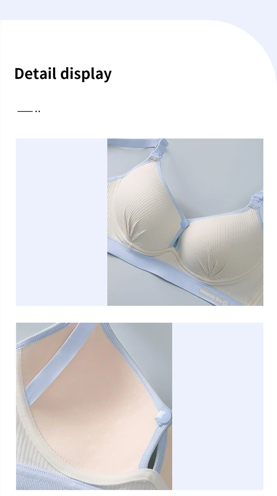 Maternity Nursing Bra No Underwire Front Open Gathered Support Cups Bralette Soft Comfort for Pregnant Women Underwear Clothing