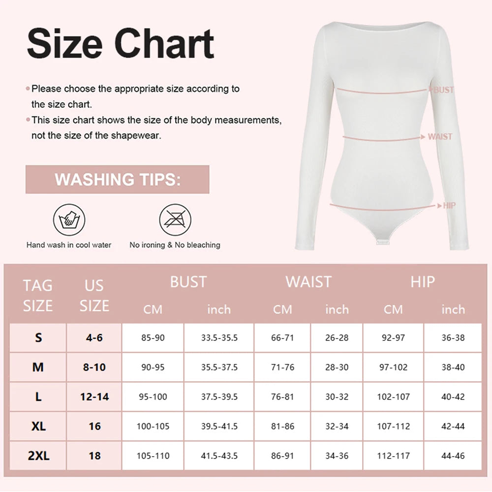 Women's Round Collar Elastic Bodysuit Long Sleeve Jumpsuit Shapewear Shaper Lady Sexy New Female Warm Clothes Autumn Winter