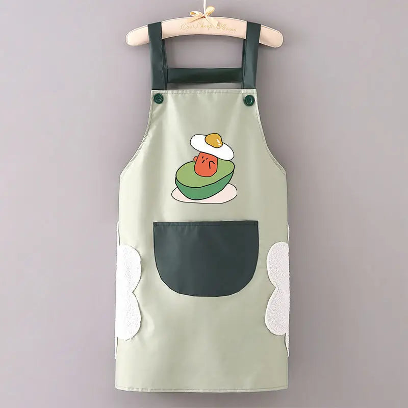 Kitchen Aprons for Woman Men Chef Work Apron for Grill Restaurant Bar Shop Cafes Beauty Nails Studios Uniform Avocado Lemon