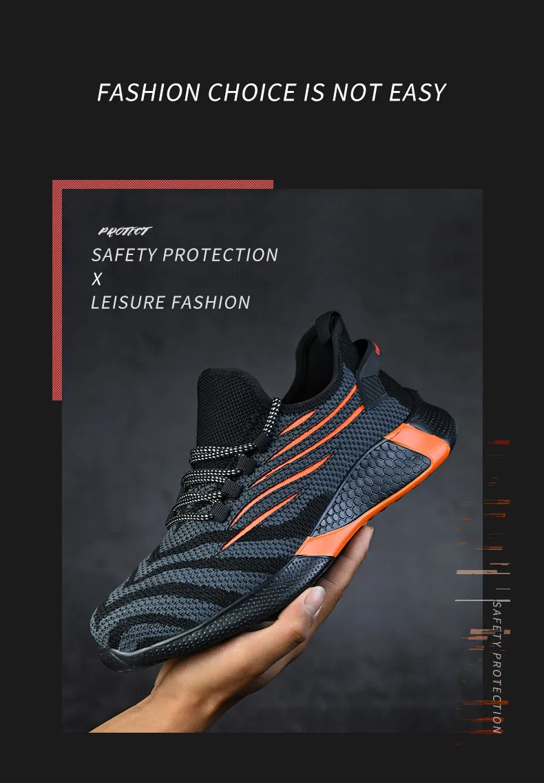 Men Work Safety Shoes Anti-puncture Working Sneakers Male Indestructible Work Shoes Men Boots Lightweight Men Shoes Safety Boots