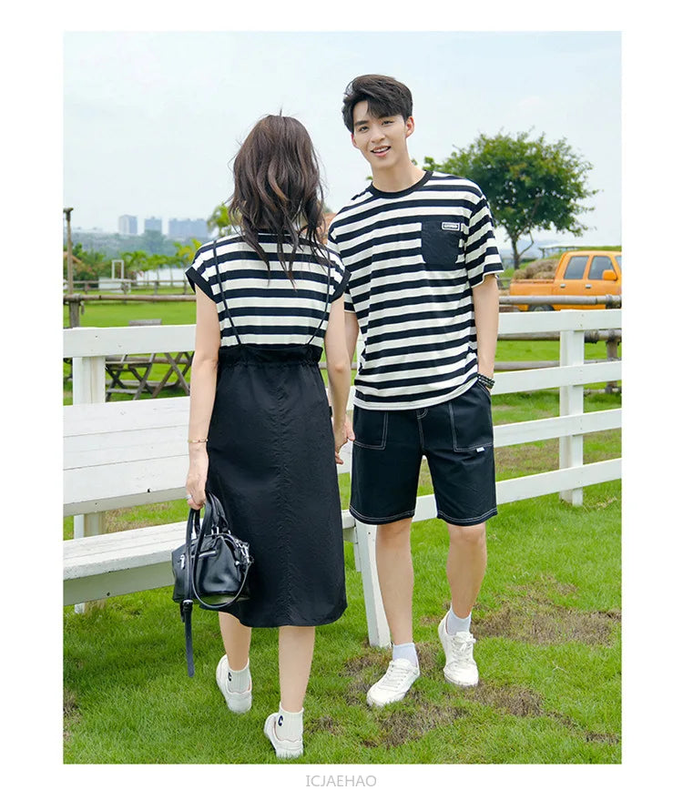 Dress 2025 Woman Family Couple Matching Clothes Parent-child Mom Daughter Dress Dad Son T Shirt Sibling Brother Sister Outfits