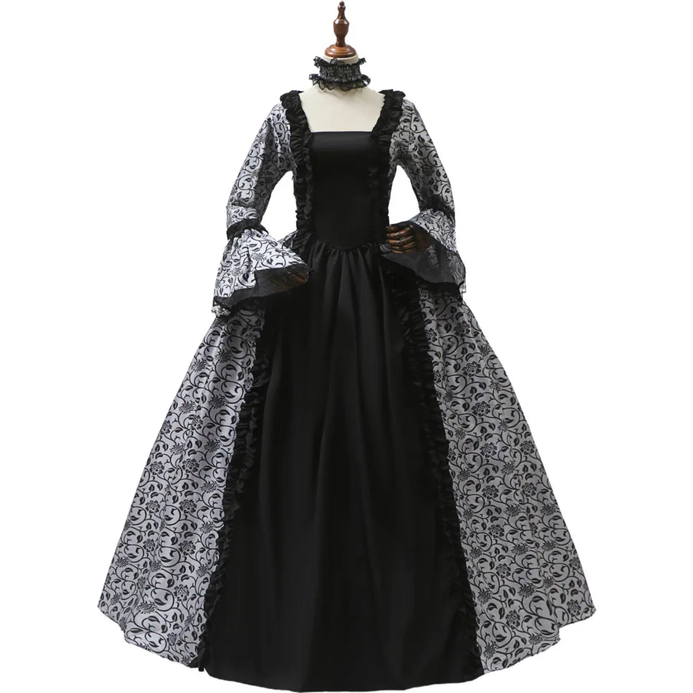Victorian Era Gown - Medieval Court Dress with Corset