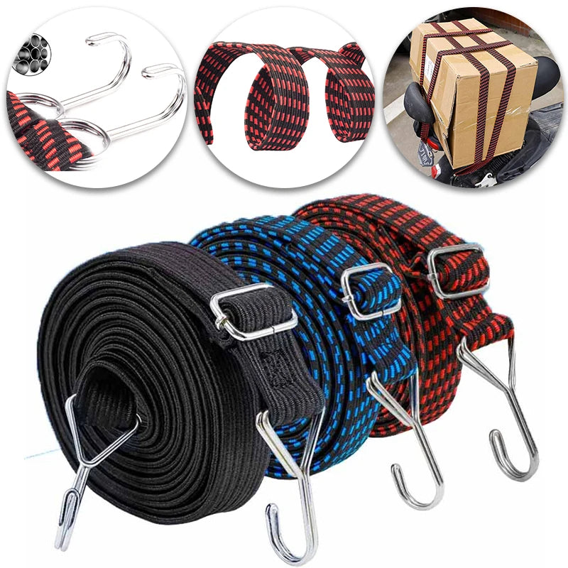 Motorcycle Elastic Belt Rubber Strap Elasticated Luggage Roof Rack Tension belt Portable Fixed Band Hook Bike Bicycle Accessory