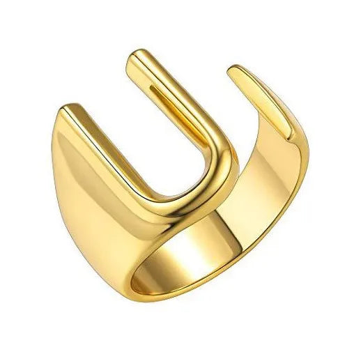 26 English Letter Ring Opening Adjustable Female Personality Internet Celebrity Ring Fashion Jewelry Couple Mother's Day Gift