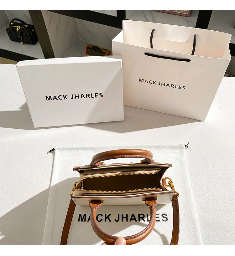 Women's handbag with high-end contrasting colors, carrying mother's bag 2024 new retro designer single shoulder crossbody bag