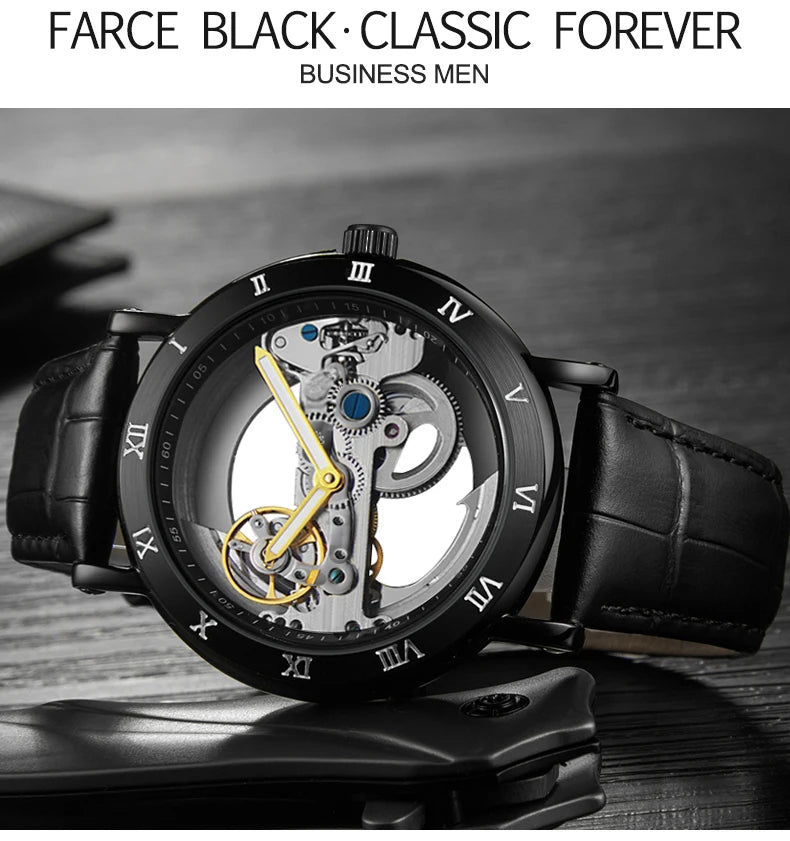 Mechanical Wristwatches Watches for Man Watches Golden Bridge Skeleton Automatic Mechanical Mens Watch reloj hombre montre homme